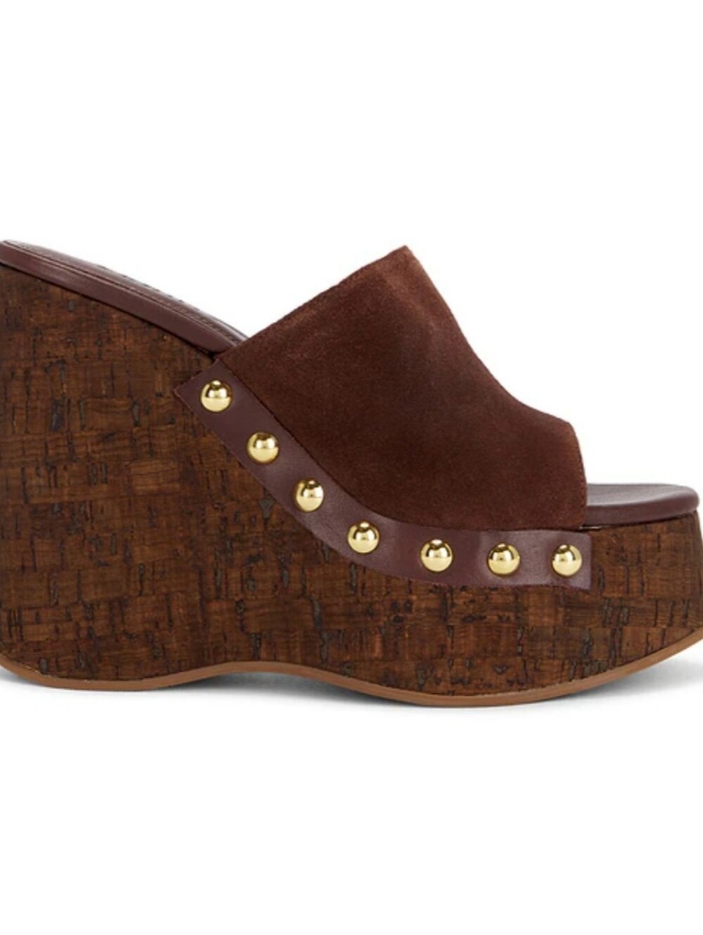 Schutz FIRE! NIB! Dalle Stud Suede Sandals in Root Brown. Sz 8.5B. R2S!